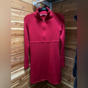 Athleta red sweater dress EUC